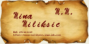 Mina Milikšić vizit kartica